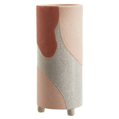 Orsina Jada Small Terracotta Vase – Handcrafted Footed Floral Accent