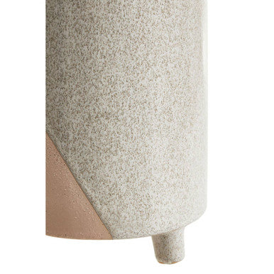 Orsina Jada Large Footed Terracotta Vase – Handcrafted Abstract Decor