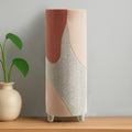 Orsina Jada Large Footed Terracotta Vase – Handcrafted Abstract Decor