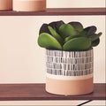 Orsina Jada Large Striped Planter – Modern Monochrome Ceramic Pot