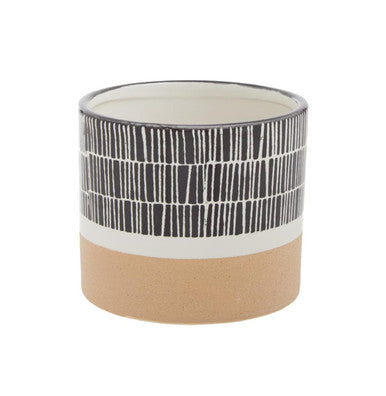 Orsina Jada Small Striped Ceramic Planter – Modern Succulent Pot