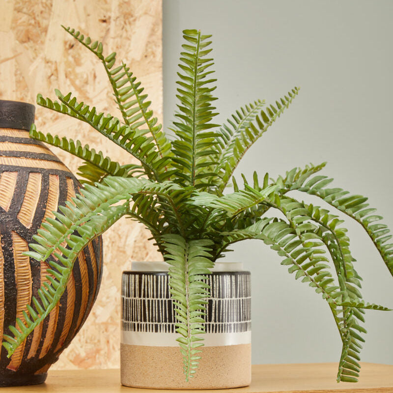 Orsina Jada Small Striped Ceramic Planter – Modern Succulent Pot