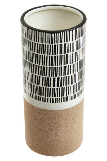 Orsina Jada Small Striped Vase – Modern Monochrome Ceramic Decor