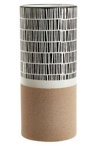 Orsina Jada Small Striped Vase – Modern Monochrome Ceramic Decor