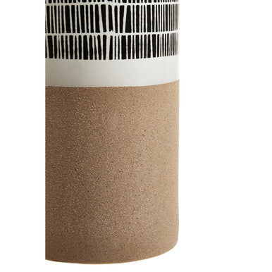 Orsina Jada Large Striped Vase – Tall Monochrome Ceramic Vessel