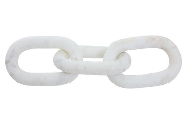 Orsina Nason White Marble Three Link Chain Sculpture – Stone Home Decor