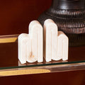 Orsina Nason White Marble Bookends – Set of 2 Arched Stone Bookends