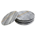 Orsina Kira Grey Marble Coasters with Gold Inlay - Set of 4