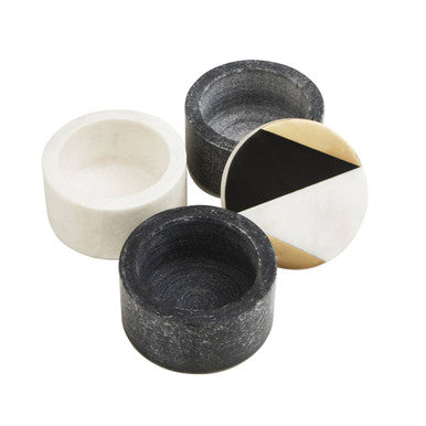 Orsina Omari Marble Stacking Trinket Pots | Black & White Jewelry Storage