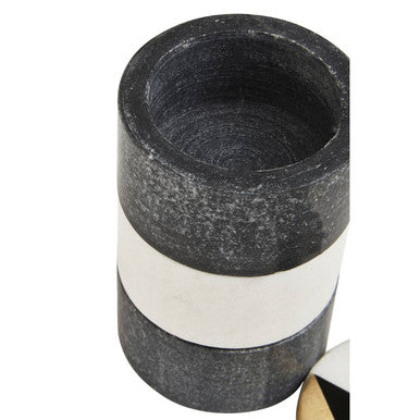 Orsina Omari Marble Stacking Trinket Pots | Black & White Jewelry Storage