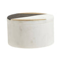 Orsina Omari Round White Marble Trinket Box – Hand-Carved Jewelry Case
