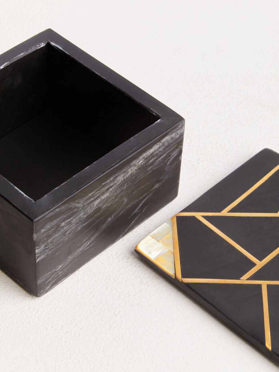 Orsina Oriana Black Slate Trinket Box | Luxury Stone Jewellery Storage