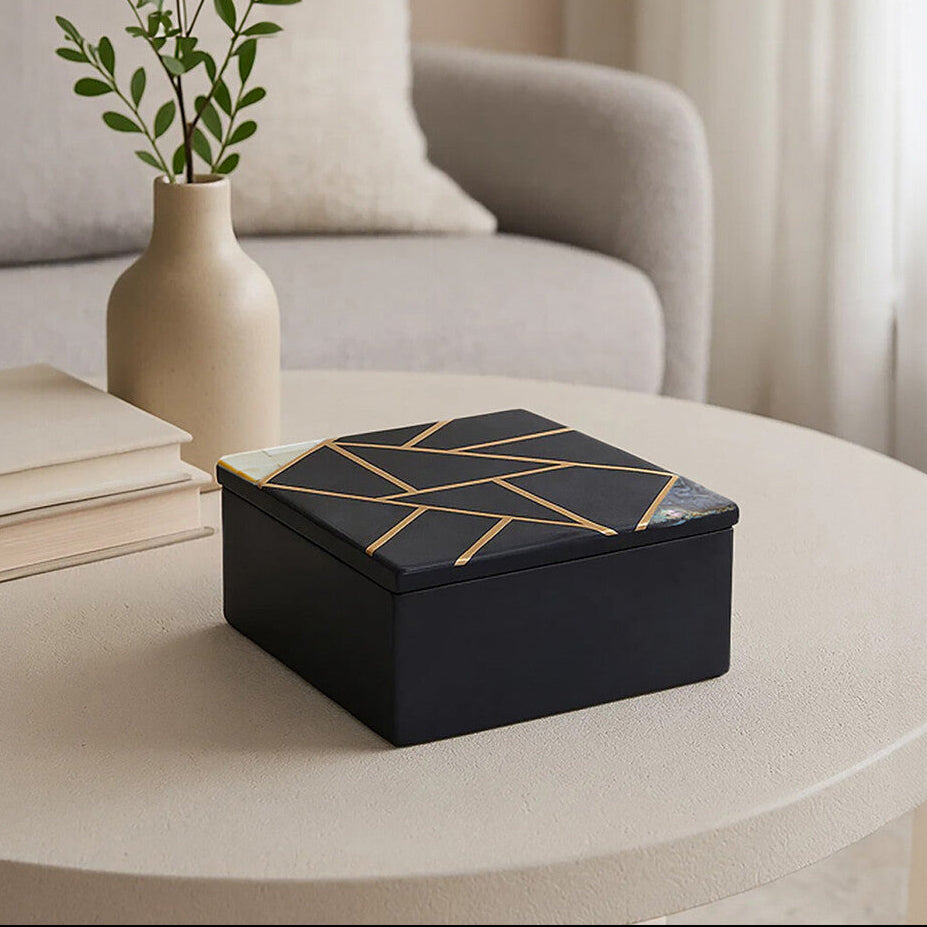 Orsina Oriana Black Slate Trinket Box | Luxury Stone Jewellery Storage