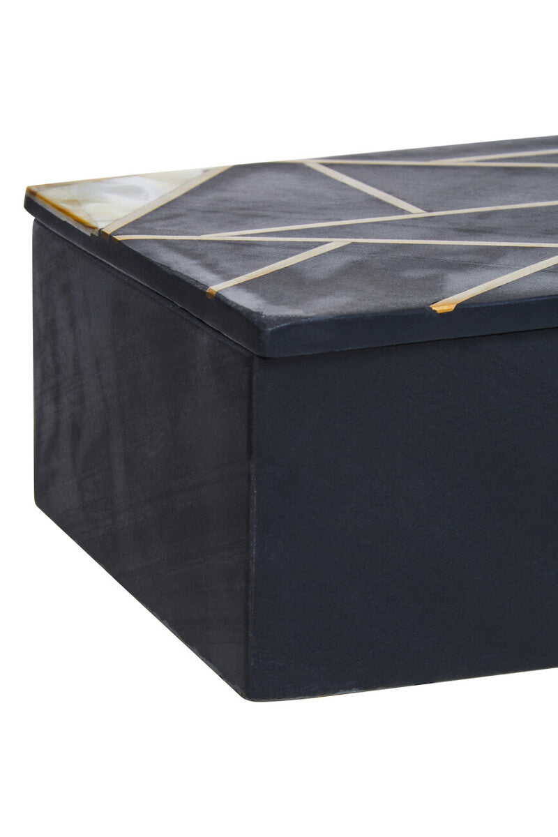 Orsina Black Slate Trinket Box – Large Jewelry Organizer with Gold