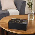 Orsina Black Slate Trinket Box – Large Jewelry Organizer with Gold