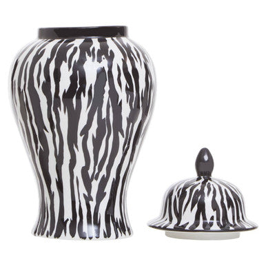 Orsina Marmo Large Ceramic Jar – Monochrome Lidded Decorative Urn