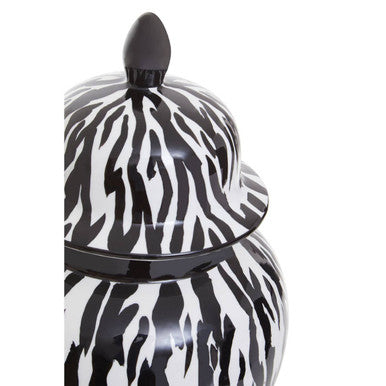 Orsina Marmo Large Ceramic Jar – Monochrome Lidded Decorative Urn