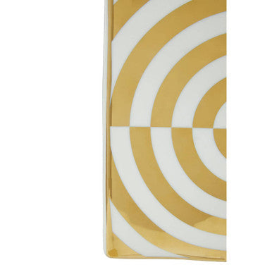Orsina Curva Ceramic Jar – Gold and White Deco Decorative Storage