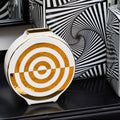 Orsina Curva Gold and White Ceramic Round Vase – Art Deco Style