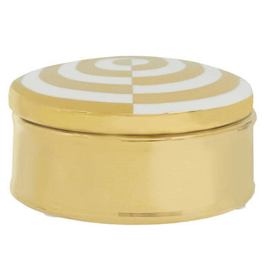 Orsina Curva Round Gold and White Trinket Box – Glazed Jewelry Storage