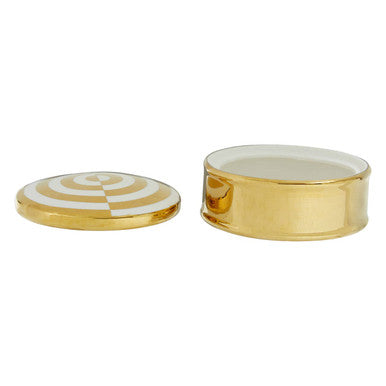 Orsina Curva Round Gold and White Trinket Box – Glazed Jewelry Storage