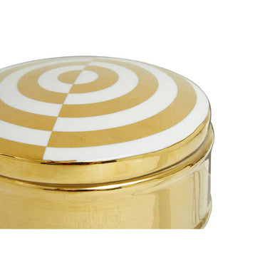 Orsina Curva Round Gold and White Trinket Box – Glazed Jewelry Storage