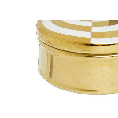 Orsina Curva Round Gold and White Trinket Box – Glazed Jewelry Storage