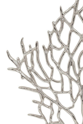 Orsina Prato Small Silver Nickel Coral Sculpture – Coastal Decor