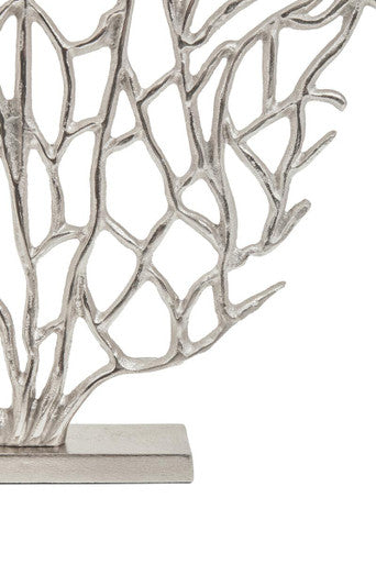 Orsina Prato Small Silver Nickel Coral Sculpture – Coastal Decor