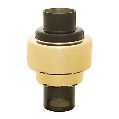 Orsina Cayden Small Smoked Black and Gold Cylindrical Decorative Vase