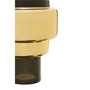 Orsina Cayden Small Smoked Black and Gold Cylindrical Decorative Vase