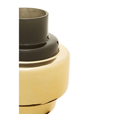Orsina Cayden Small Smoked Black and Gold Cylindrical Decorative Vase