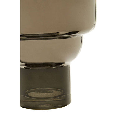 Orsina Cayden Small Smoked Black and Silver Glass Cylinder Vase