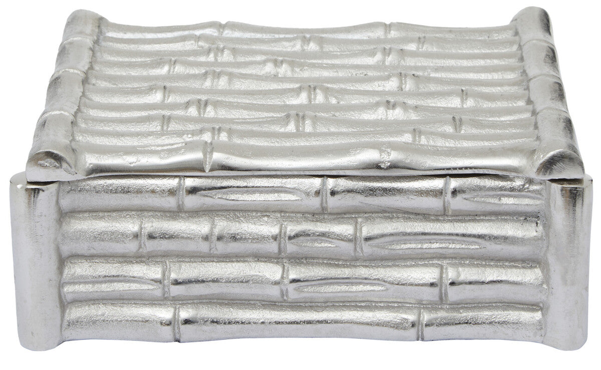 Orsina Hiba Small Silver Bamboo Effect Trinket Box | Jewelry Storage