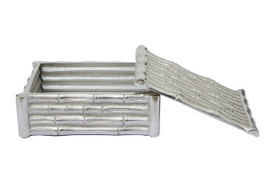 Orsina Hiba Small Silver Bamboo Effect Trinket Box | Jewelry Storage