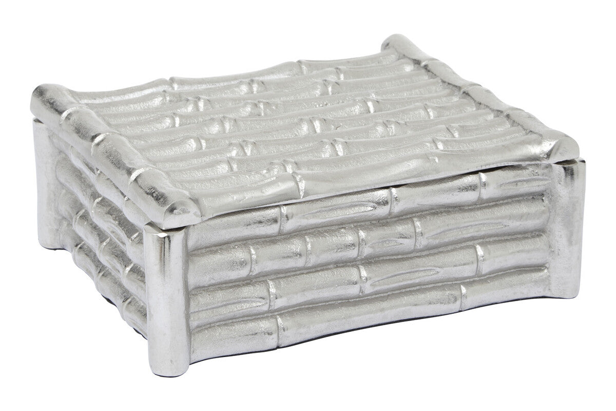 Orsina Hiba Small Silver Bamboo Effect Trinket Box | Jewelry Storage