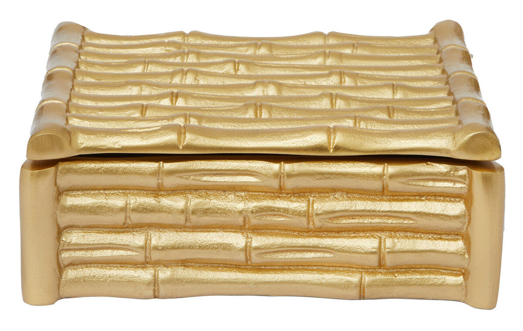 Orsina Hiba Small Gold Bamboo Effect Trinket Box | Jewelry Storage