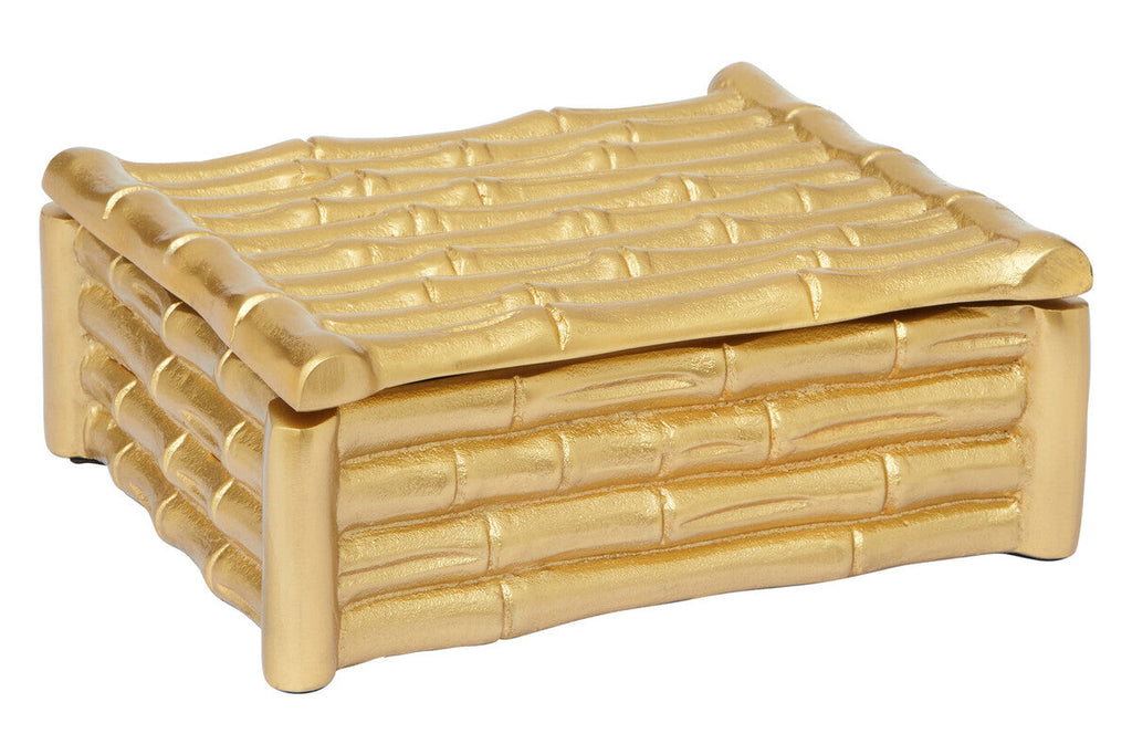 Orsina Hiba Small Gold Bamboo Effect Trinket Box | Jewelry Storage