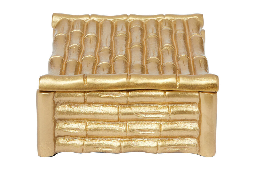 Orsina Hiba Small Gold Bamboo Effect Trinket Box | Jewelry Storage