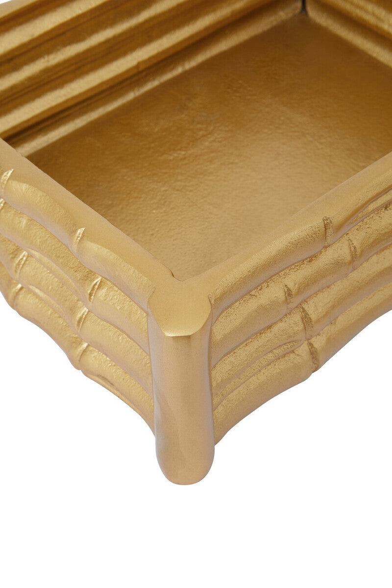 Orsina Hiba Small Gold Bamboo Effect Trinket Box | Jewelry Storage