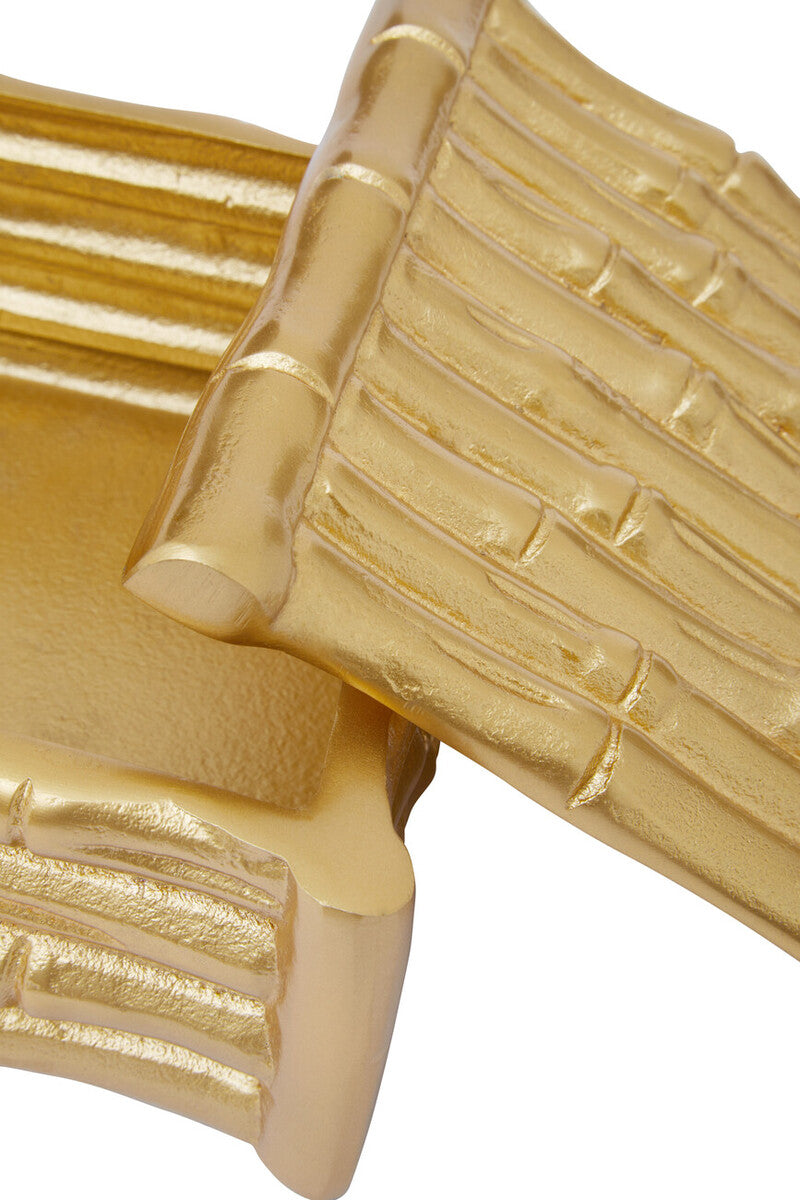 Orsina Hiba Small Gold Bamboo Effect Trinket Box | Jewelry Storage