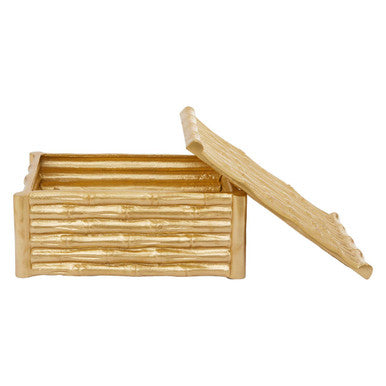 Orsina Hiba Large Gold Bamboo Effect Trinket Box | Jewelry Storage