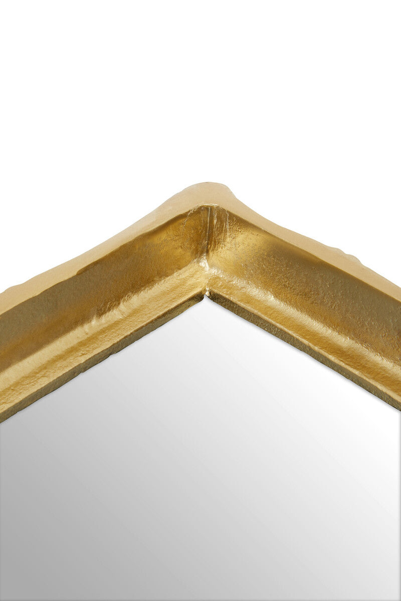 Orsina Hiba Mirrored Tray – Gold Finish Bamboo Effect Decorative Tray