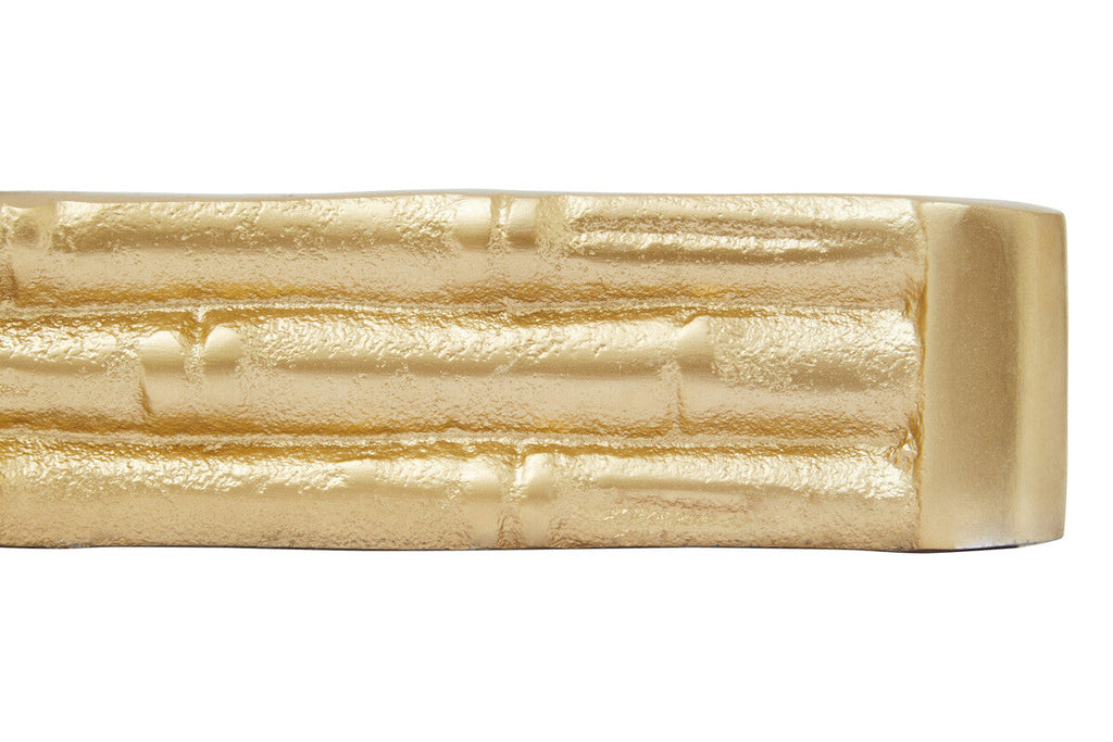 Orsina Hiba Mirrored Tray – Gold Finish Bamboo Effect Decorative Tray