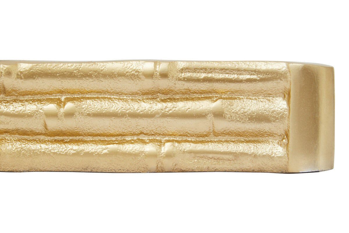 Orsina Hiba Mirrored Tray – Gold Finish Bamboo Effect Decorative Tray
