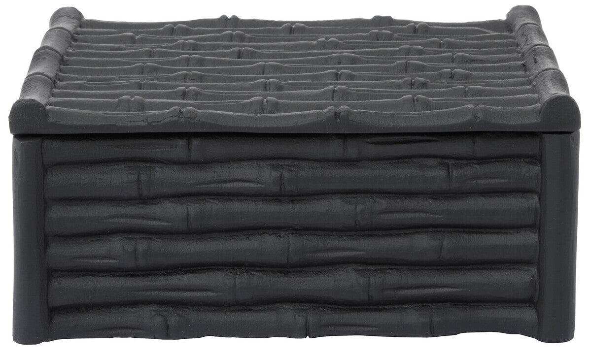 Orsina Hiba Large Black Bamboo Effect Trinket Box – Matte Finish