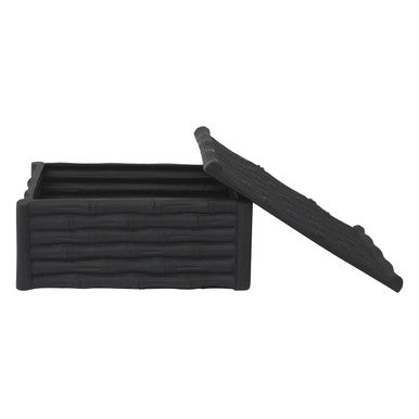 Orsina Hiba Large Black Bamboo Effect Trinket Box – Matte Finish