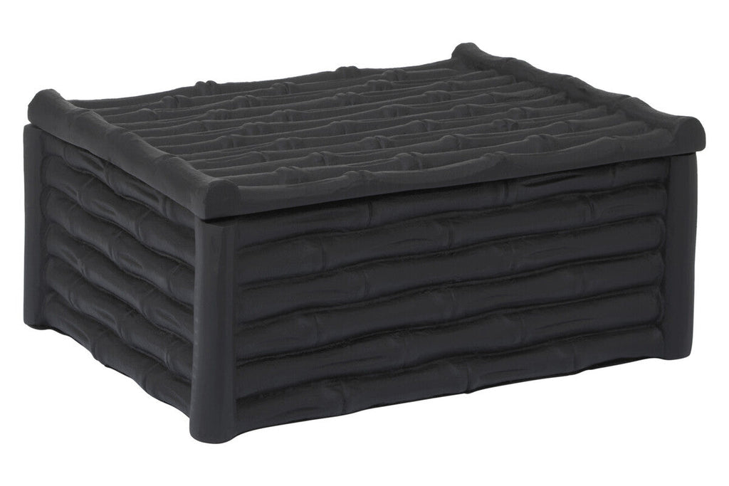 Orsina Hiba Large Black Bamboo Effect Trinket Box – Matte Finish
