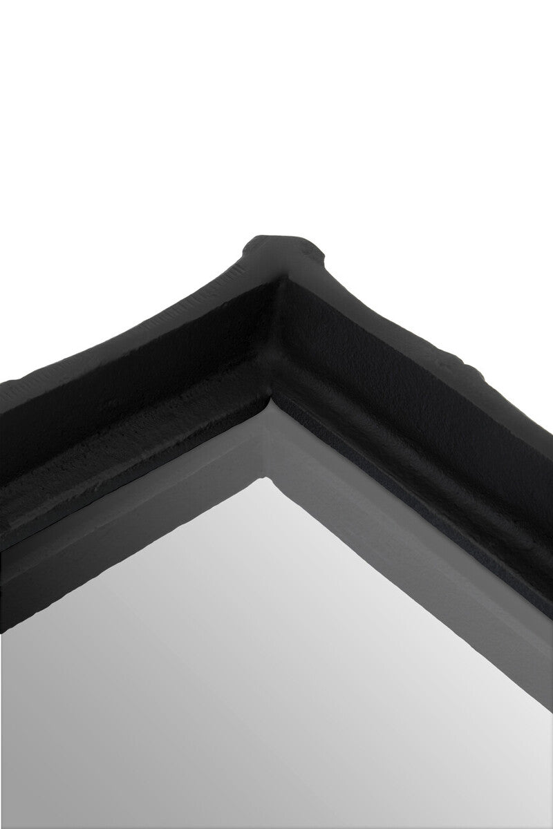 Orsina Hiba Mirrored Tray – Black Bamboo Effect Aluminium Decor