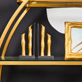 Orsina Gold Bamboo Effect Bookends | Set of 2 Modern Shelf Organizers